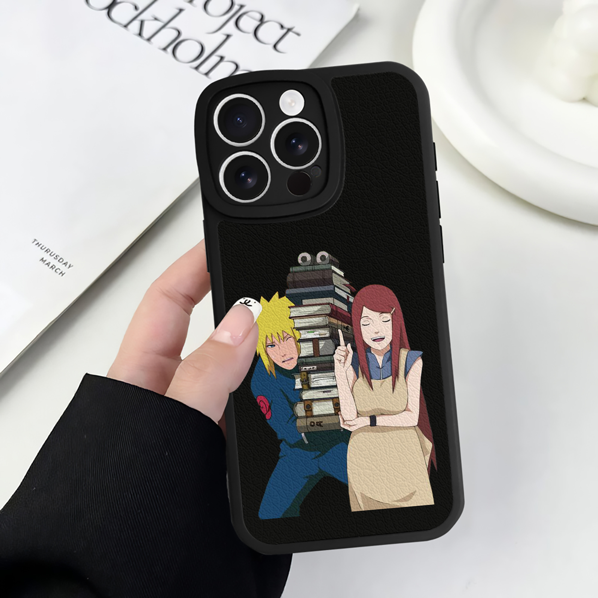 （画像用） NARUTO -ナルト- 波風 ミナト Namikaze Minato 【iPhone 16シリーズ対応】シリコンスマホケース（レザー調） 材質：シリコン